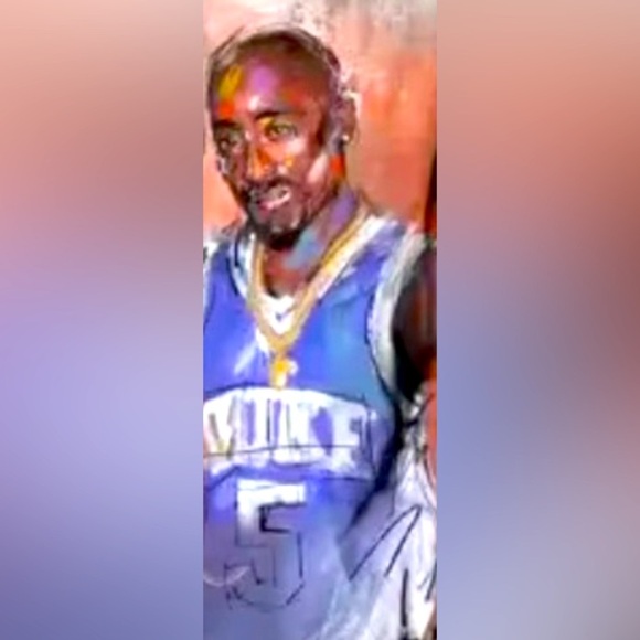 TUPAC & NIPSEY 3D Anime Polyester Hoodie: Beige & Red. Unisex, NWOT - Picture 4 of 5